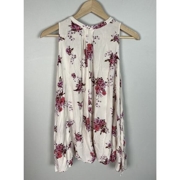 Free People Snap Out Of It Swing Tunic Dress Ivory Floral Size XS Rayon Women’s - Picture 2 of 7